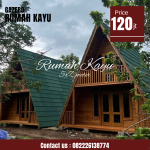 Jual Rumah Glamping Segitiga Minimalis Kayu Jati