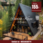 Jual Rumah Kayu A-Frame 6x8 Meter Premium Kayu Jati Berkualitas