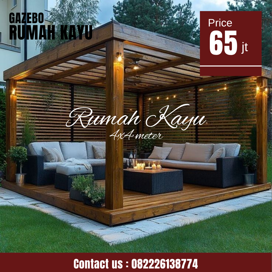 Abu Abu Inspirasi Desain Moderen Furniture Instagram Post (44) Gazebo Taman Minimalis Modern Kayu Jati Pilihan - Image 1