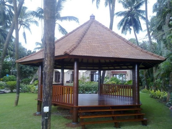 gazebo minimalis kayu jati Jual Gazebo Kayu Jati Minimalis Harga Terjangkau Berkualitas - Image 1