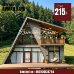 Rumah Kayu Segitiga Aesthetic Cocok untuk Villa & Glamping