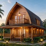 Rumah Lumbung Kayu Jati 2 Lantai Minimalis Modern