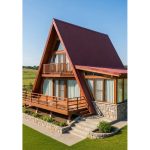 Rumah Segitiga Kayu Jati Minimalis Modern & Estetik