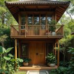 Rumah Kayu Modern Japanese Style dengan Balkon