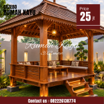 Jual Gazebo Kayu Jati – Model Minimalis, Kokoh & Aesthetic