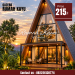 Jual Rumah Kayu Segitiga Premium – Bisa Custom Ukuran & Desain