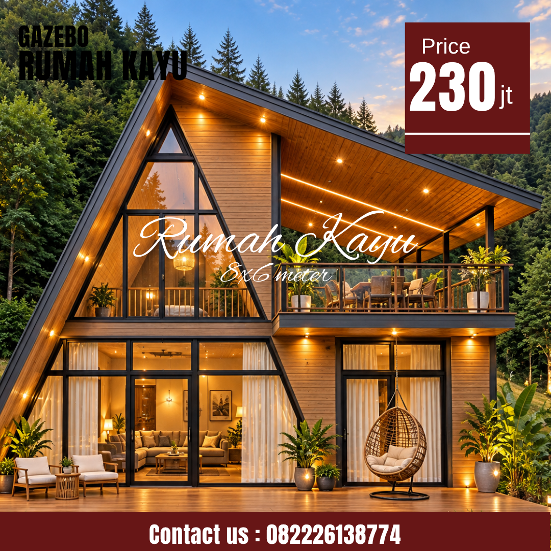 Abu Abu Inspirasi Desain Moderen Furniture Instagram Post - 2026-09-15T093125.625 RUMAH SEGITIGA A-FRAME KAYU JATI - Image 1