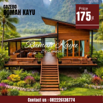 Rumah Panggung Kayu Jati Minimalis Modern