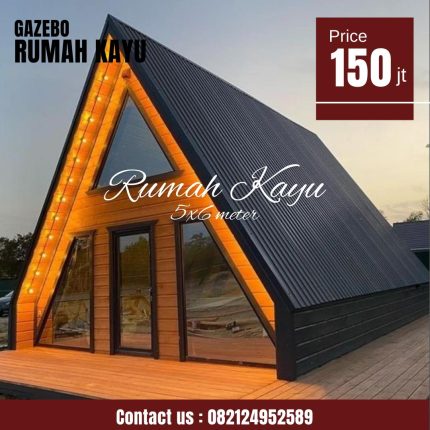 Harga Rumah Segitiga Minimalis Modern Kayu Jati Jepara