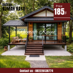 Jual Rumah Kayu Minimalis Modern dengan Teras Luas